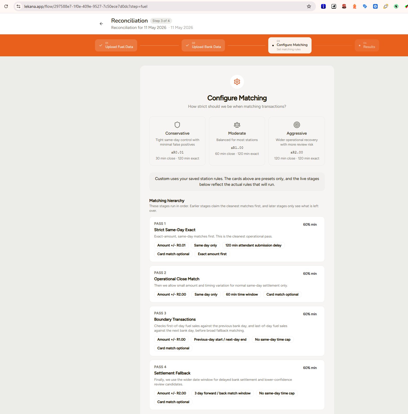 Step 3: configure matching